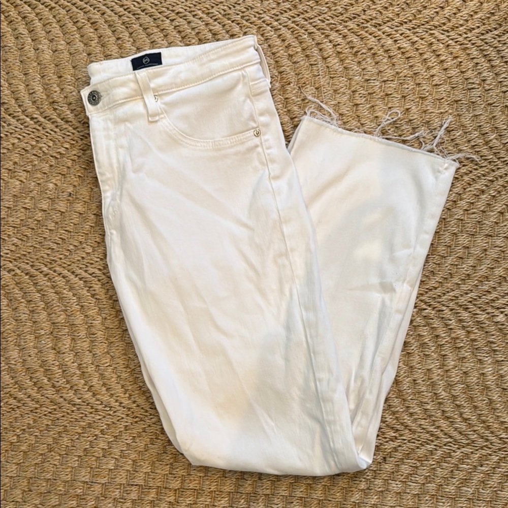 Ag Adriano Goldschmied White Ankle Cropped Jeans